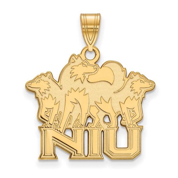 14k Yellow Gold Northern Illinois U. Large Logo Pendant